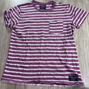 Abercrombie & Fitch Purple And White Striped T Shirt Baby Tee Size XS
